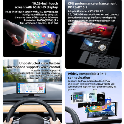 Auto navigácia Yesido KM19, Wi-Fi, 10.26 palca
