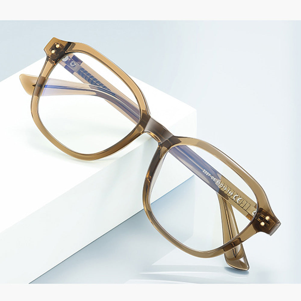 Techsuit 2227 Men's Computer Glasses, Anti-Blue Light, Light Brown