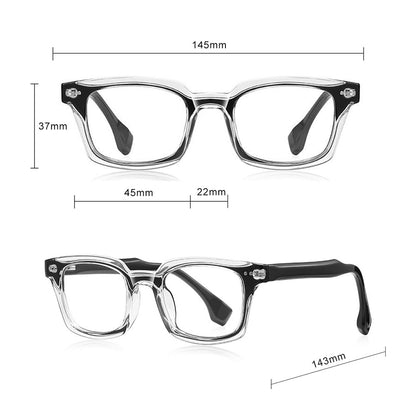 Pánske počítačové okuliare Techsuit LS084, proti modrému svetlu, čierne priehľadné