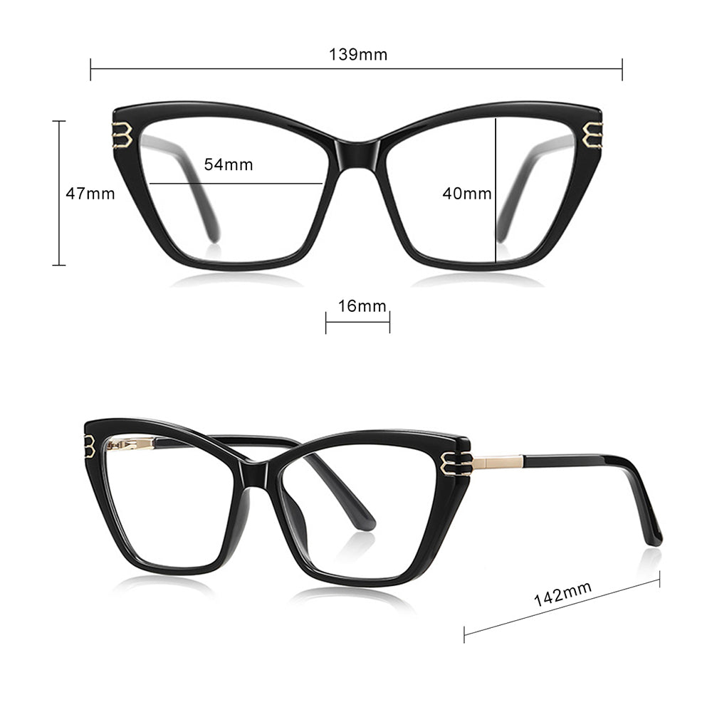 Dámske počítačové okuliare Techsuit 2262, Anti-Blue Light, čierne