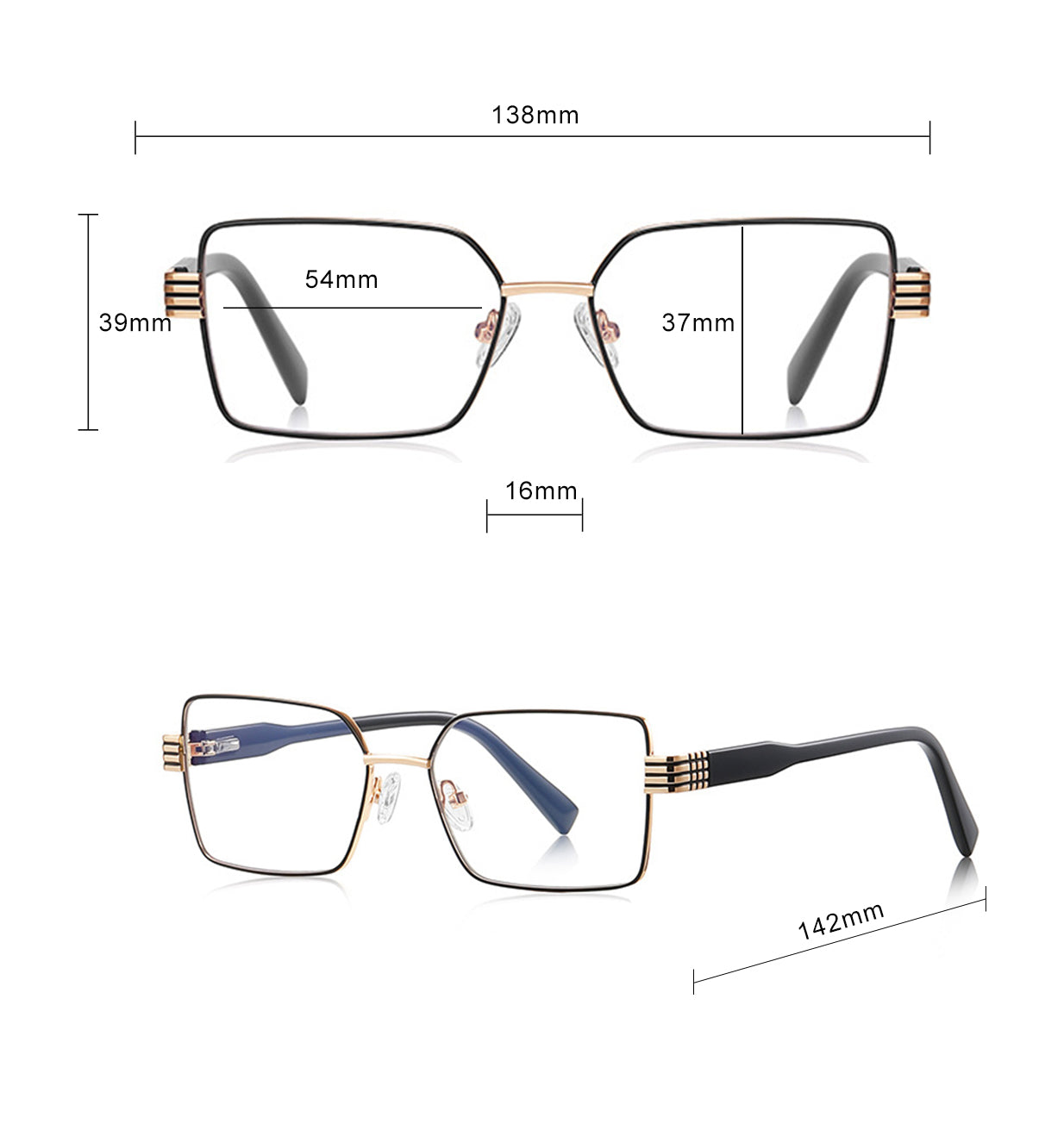 Dámske počítačové okuliare Techsuit 3160, Anti-Blue Light, čierne