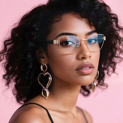 Dámske počítačové okuliare Techsuit 3162, Anti-Blue Light, Zlaté