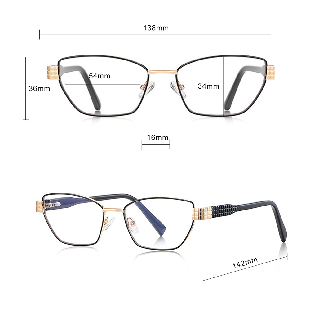 Dámske počítačové okuliare Techsuit 3162, Anti-Blue Light, čierne