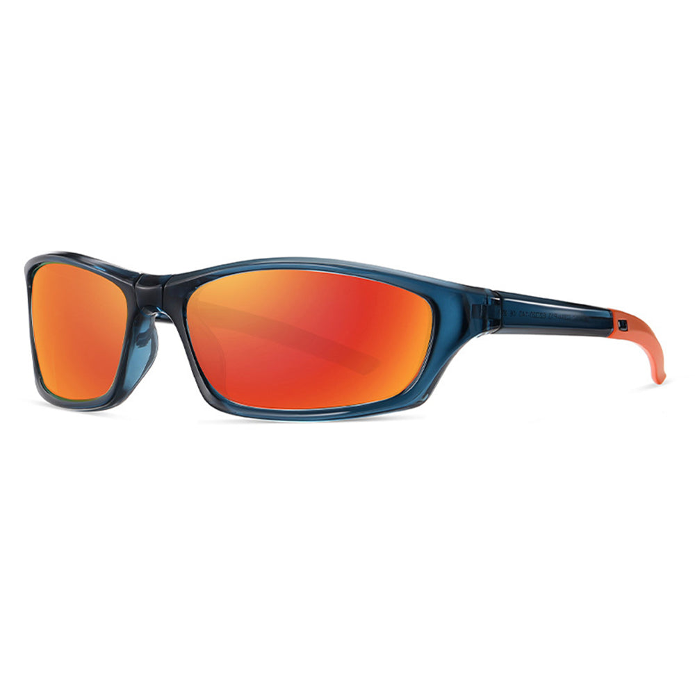 Unisex cyklistické okuliare Techsuit 24101, polarizované, čierno-oranžové