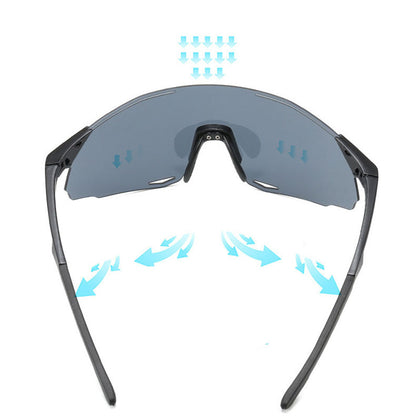 Unisex cyklistické okuliare Techsuit 8853, čierno-sivé