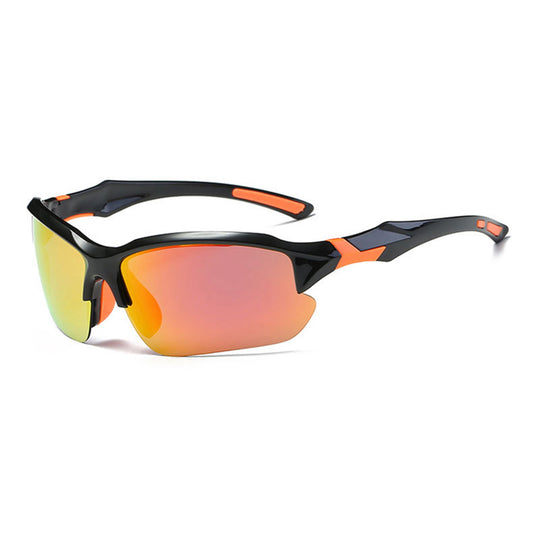 Unisex cyklistické okuliare Techsuit 9301, UV ochrana, čierno-oranžové
