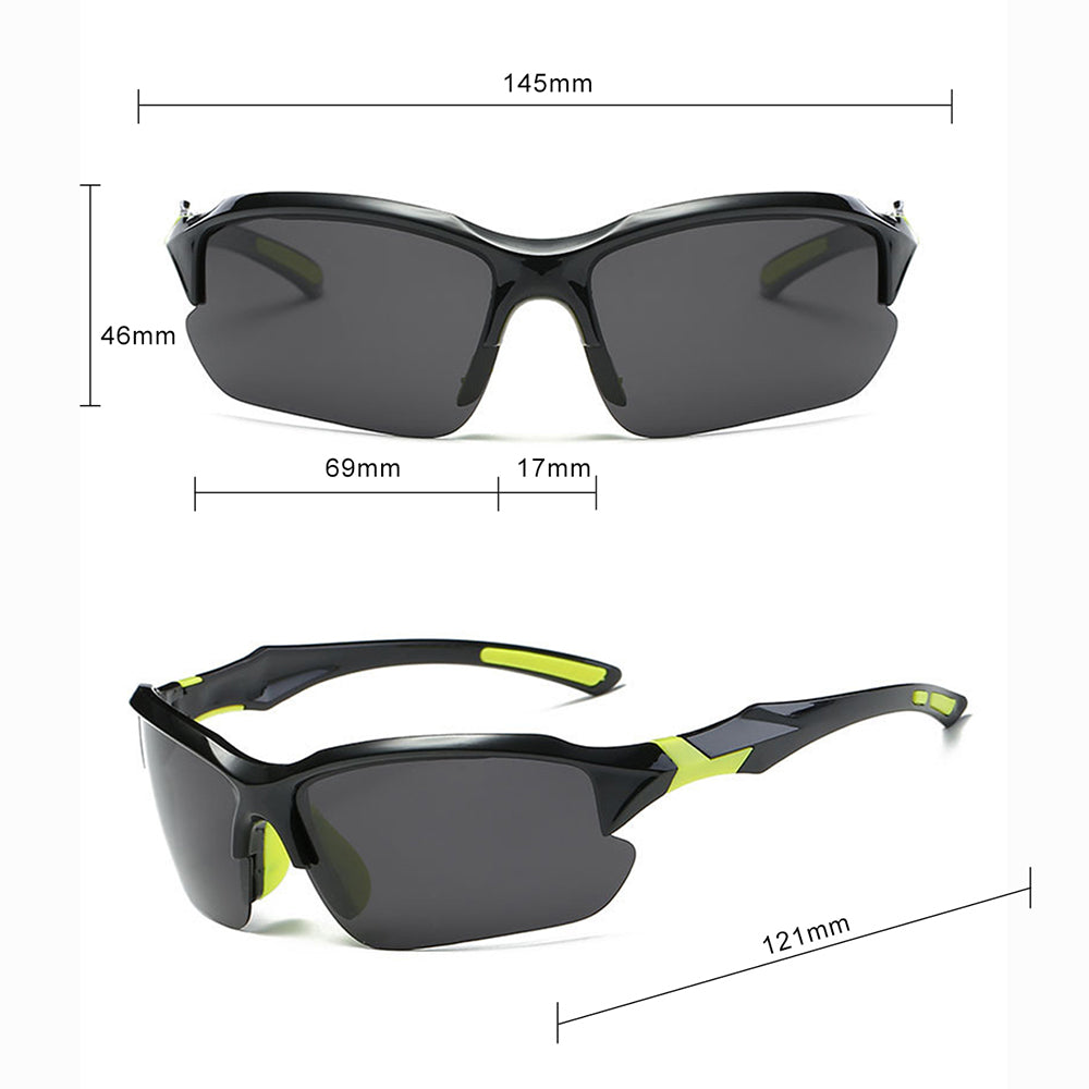 Unisex Techsuit 9301 Cycling Glasses, UV Protection, Black Orange