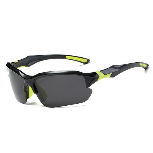 Unisex cyklistické okuliare Techsuit 9301, UV ochrana, čierno-zelené