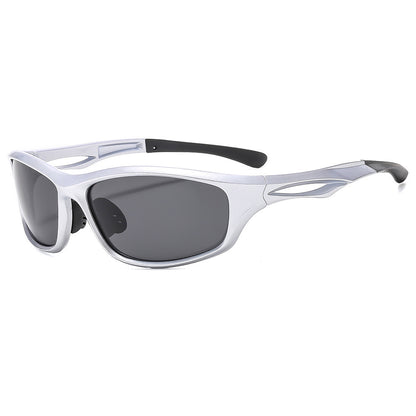 Unisex Cycling Glasses Techsuit 9309, Polarized, Silver Gray