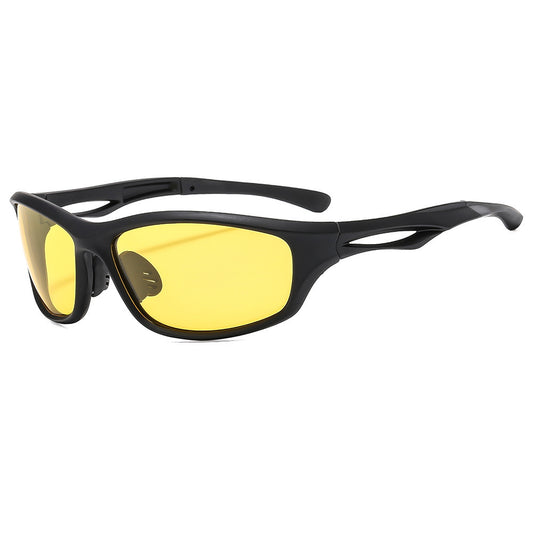 Unisex cyklistické okuliare Techsuit 9309, polarizované, čierno-žlté