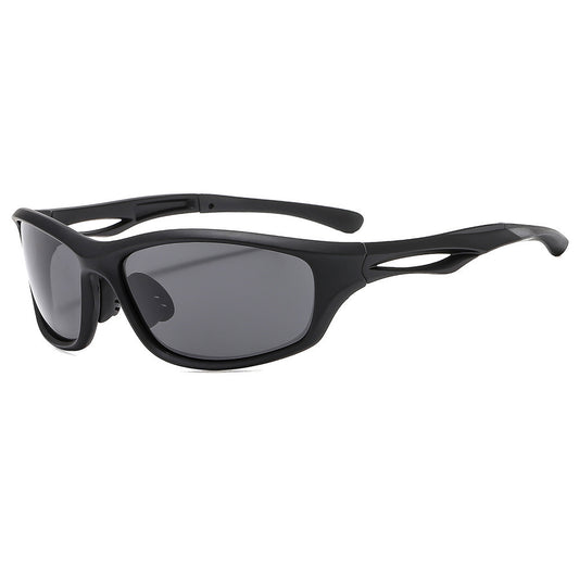 Unisex cyklistické okuliare Techsuit 9309, polarizované, čierno-sivé