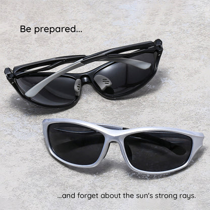 Unisex Cycling Glasses Techsuit 9309, Polarized, Black Gray