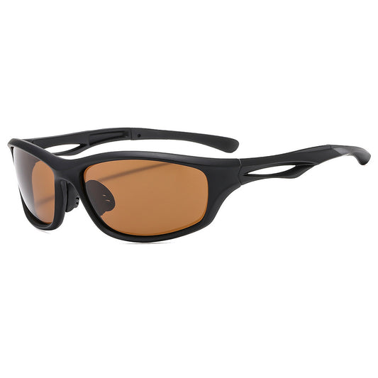 Unisex cyklistické okuliare Techsuit 9309, polarizované, čierno-hnedé