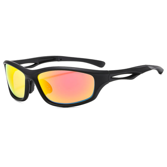 Unisex cyklistické okuliare Techsuit 9309, polarizované, čierno-červené