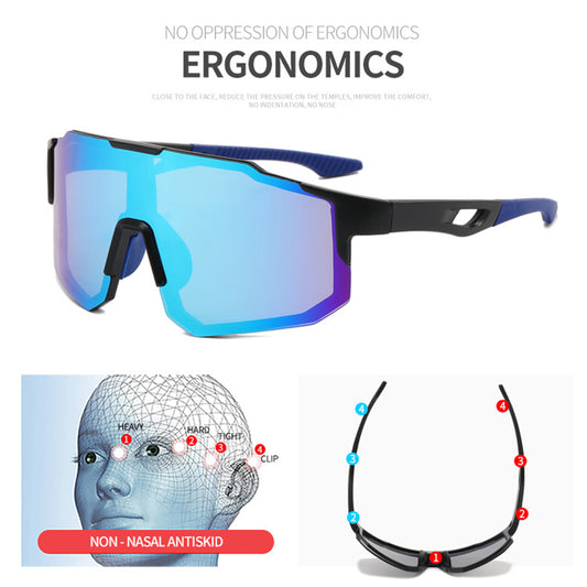 Unisex cyklistické okuliare Techsuit 9337, UV ochrana, čierne strieborné