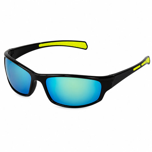 Unisex cyklistické okuliare Techsuit 9937, čierne modré žlté