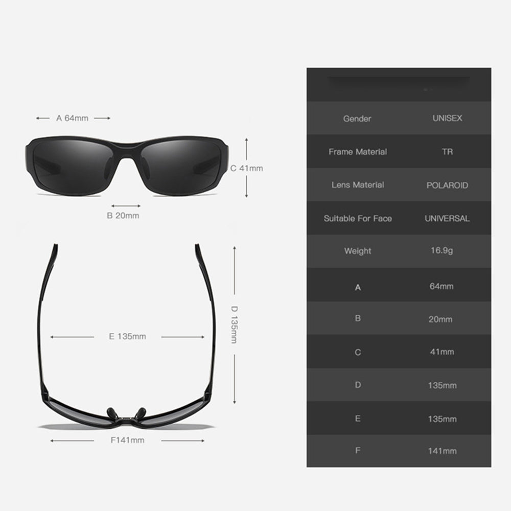 Men's Techsuit MM108 Sunglasses, Polarized, UV Protection, Gray