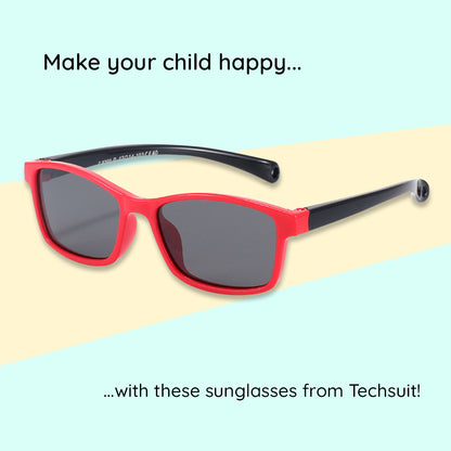 Techsuit Baby Sunglasses 8260-C40, Polarized, Red Black