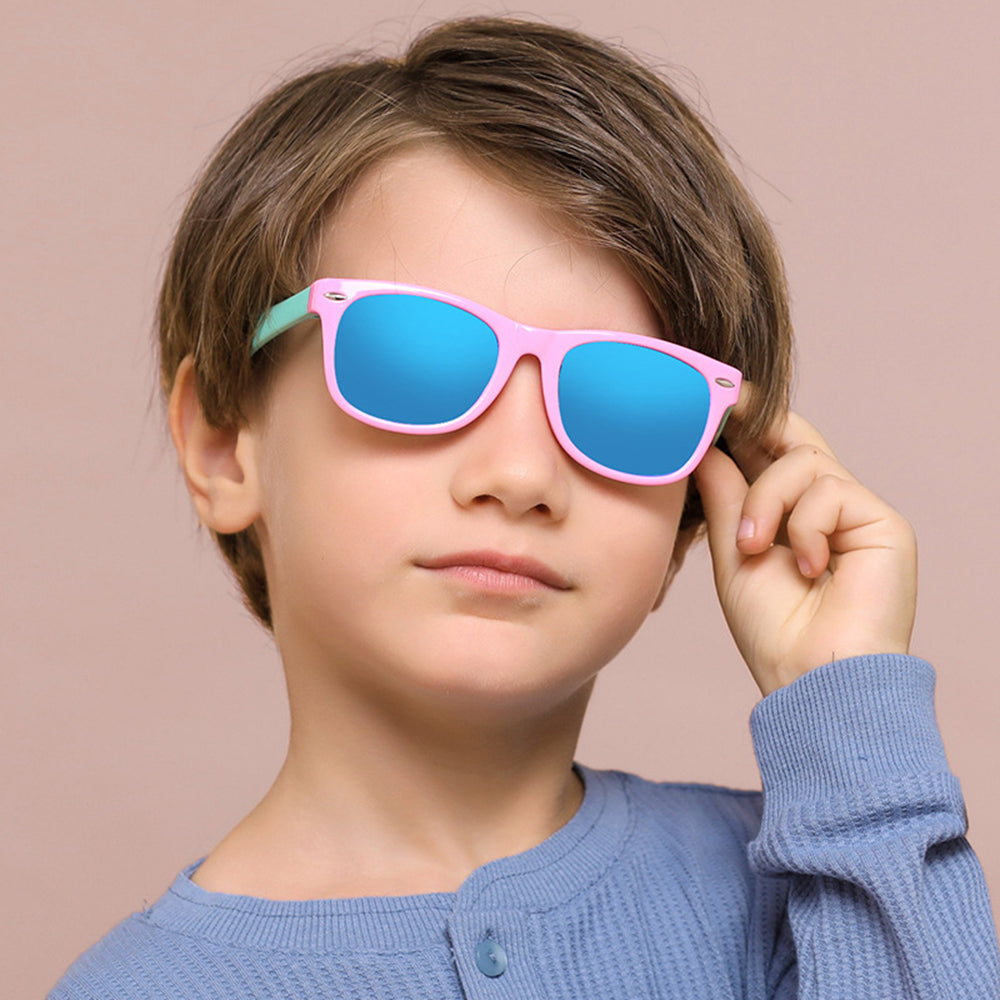 Detské slnečné okuliare Techsuit D802, polarizované, UV ochrana, tmavomodro-žlté