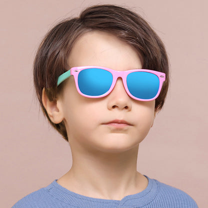 Detské slnečné okuliare Techsuit D802, polarizované, UV ochrana, tmavomodro-žlté