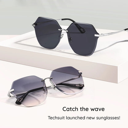 Dámske slnečné okuliare Techsuit 8195, čierno-strieborné