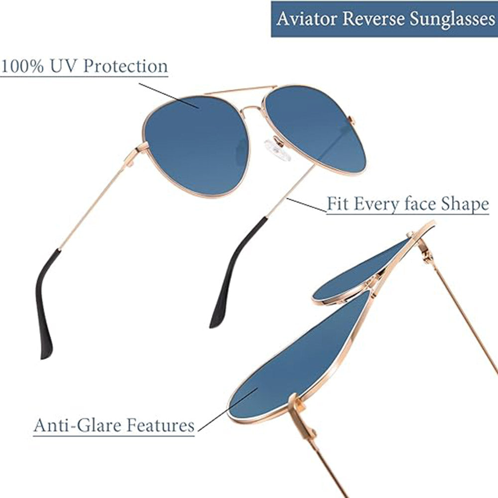 Unisex Techsuit 3025 Sunglasses, UV Protection, Gold Pink Blue