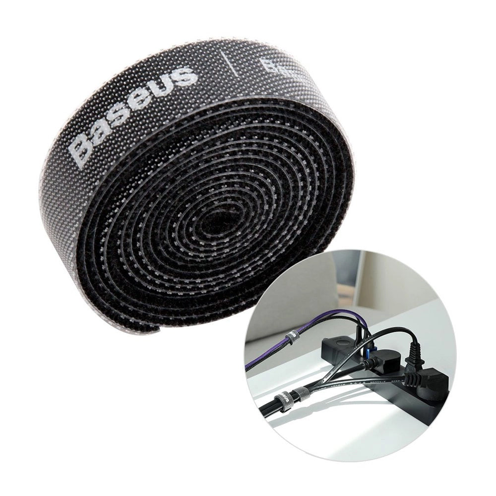 Organizátor Káblov Baseus Circle, Velcro, 1m, Čierny ACMGT-E01