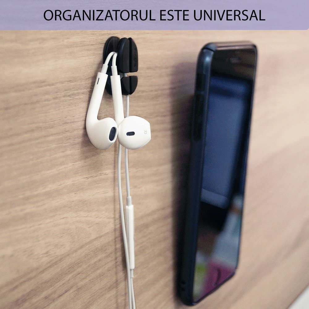 Organizátor káblov Ringke, Sada 6 kusov, Čierna