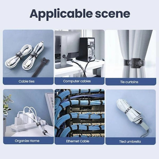 Organizátor káblov UGREEN LP401, Velcro, Sada 3 kusy, Čierna