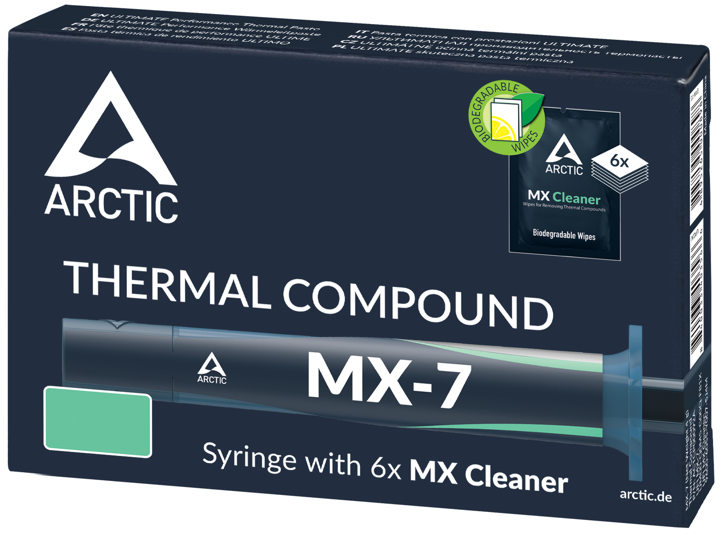 Tepelne vodivá pasta ARCTIC MX-7 + utierky MX Cleaner, typ striekačka, 4g ACTCP00092A