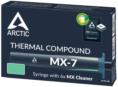 Tepelne vodivá pasta ARCTIC MX-7 + utierky MX Cleaner, typ striekačka, 4g ACTCP00092A