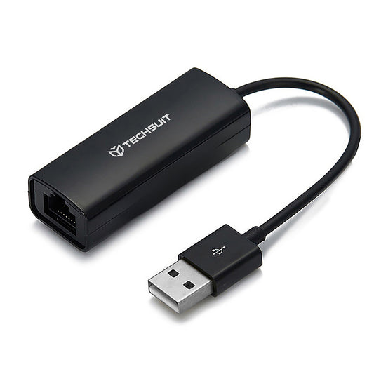 Techsuit AC19 Network Card, RJ45, USB, Black