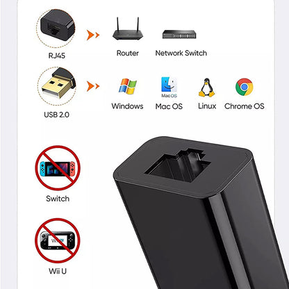 Sieťová karta Techsuit AC19, RJ45, USB, Čierna