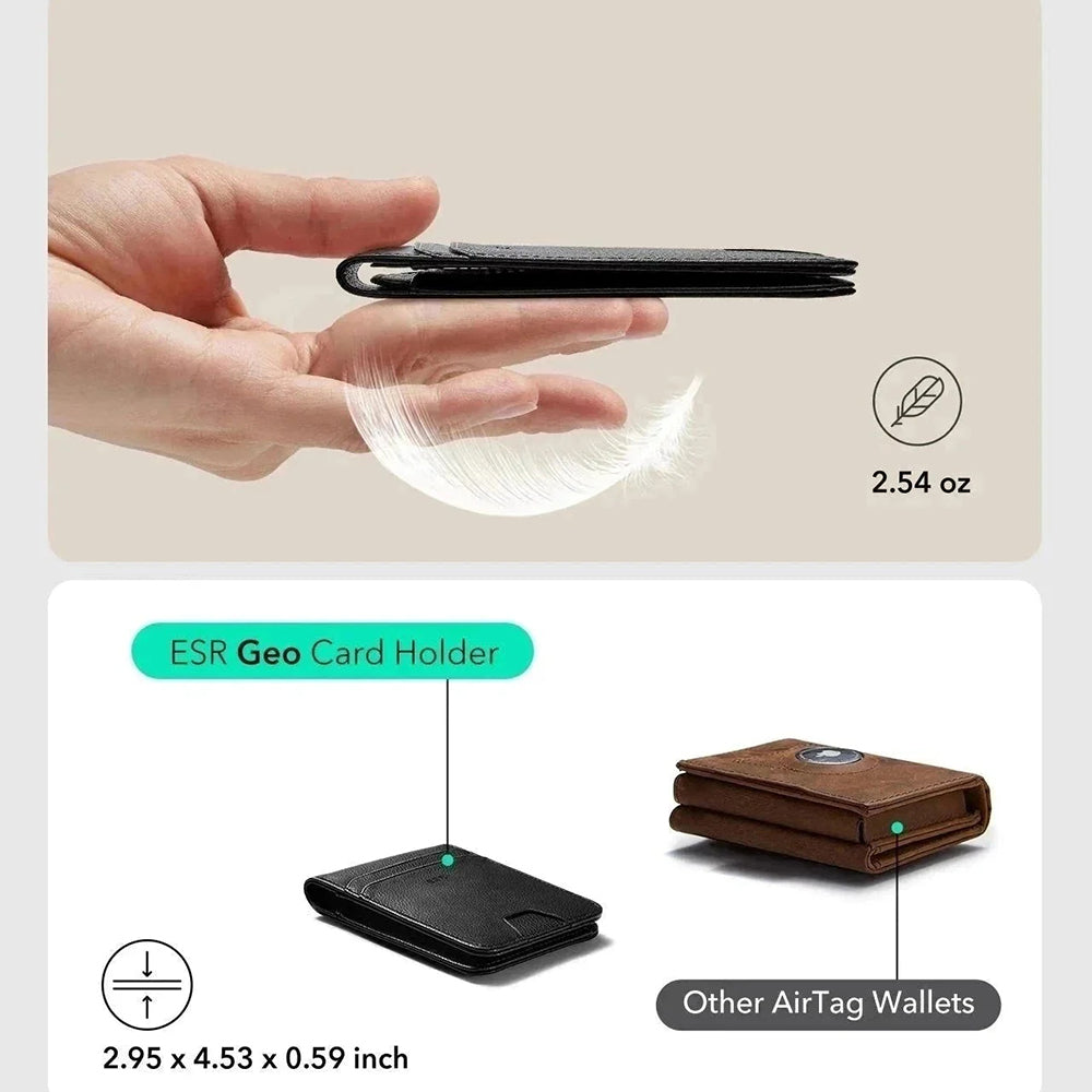 Peňaženka ESR Classic Geo Carbon s funkciou Find My a ochranou RFID, Čierna