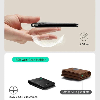 Peňaženka ESR Classic Geo Carbon s funkciou Find My a ochranou RFID, Čierna