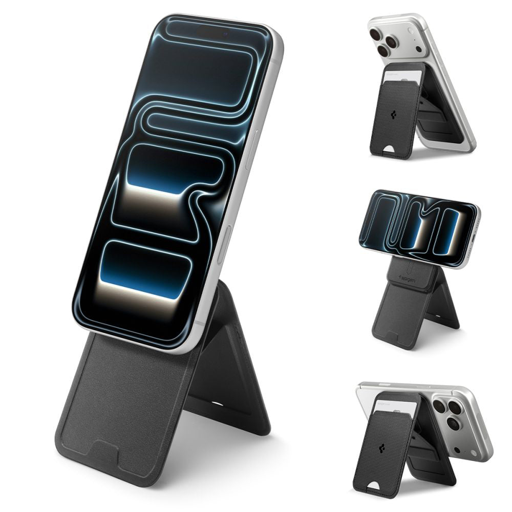 Peňaženka MagSafe, Spigen, Slim Fold Tripod S314-3, Čierna