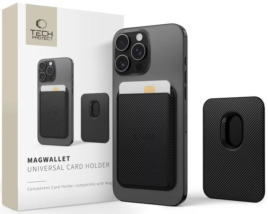 Peňaženka MagSafe, Tech-Protect, Magwallet Carbon, Čierna
