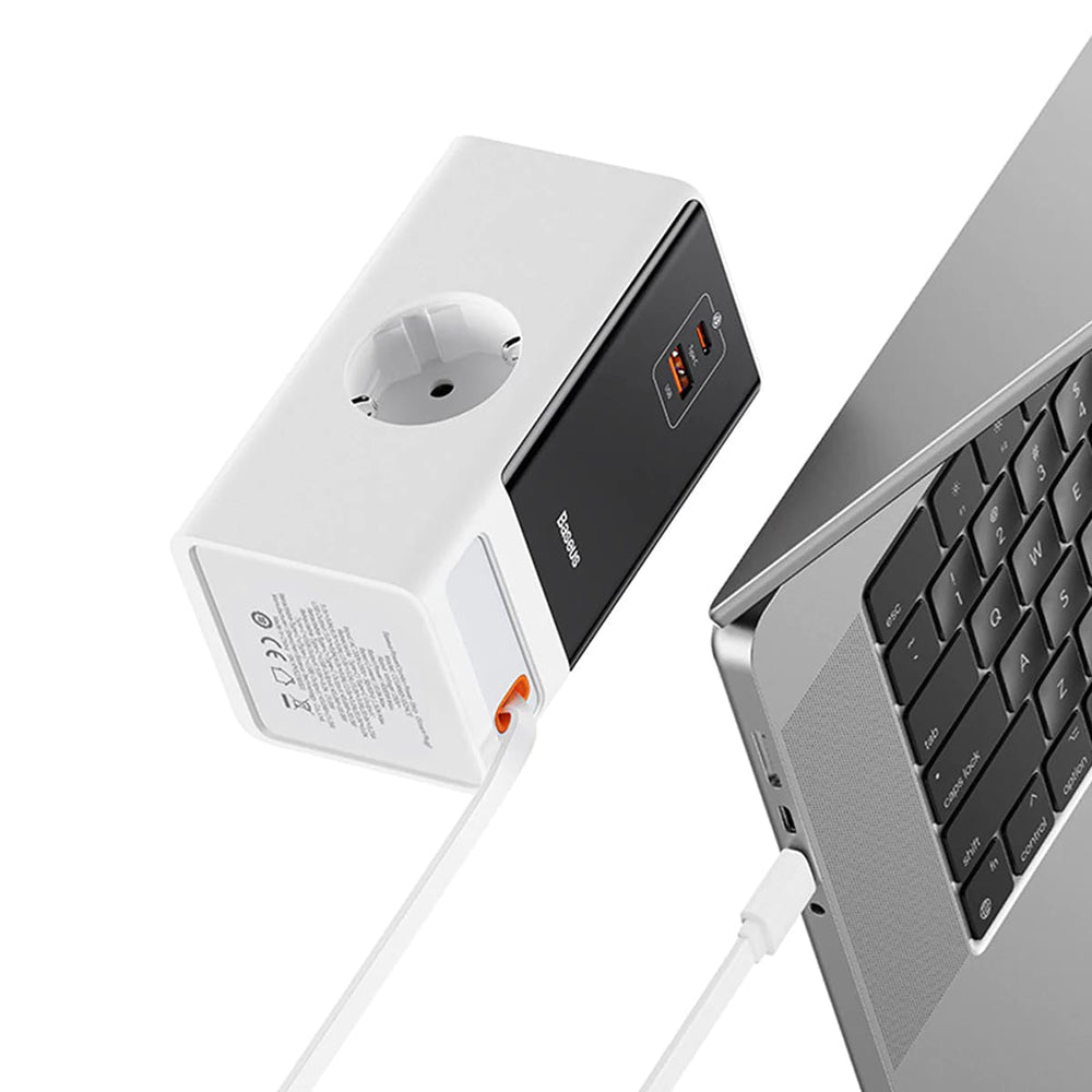 Predlžovací kábel Baseus PowerCombo, 1 x Schuko, Biely PSLR000602
