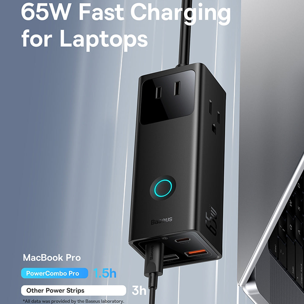 Predlžovačka Baseus PowerCombo US, 3 x Zásuvka, Čierna PSLA020101