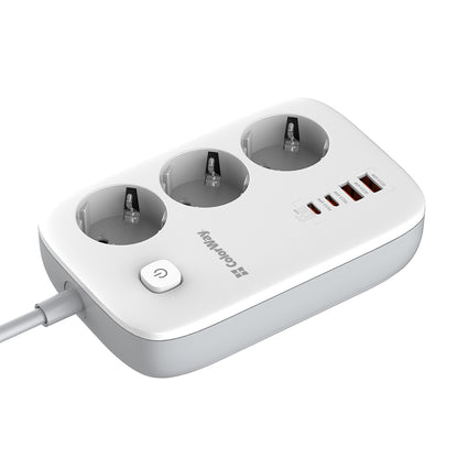 Predlžovačka ColorWay, 3 x Schuko, Biela