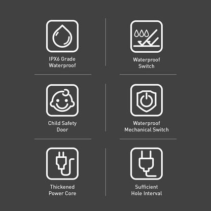 Predlžovačka ColorWay, 6 x Schuko, Biela