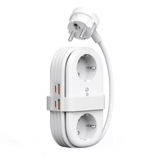 Predlžovačka Orico AP3, 2 x Schuko - 2 x USB-A - 2 x USB-C, biela