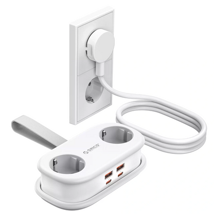 Predlžovačka Orico AP3, 2 x Schuko - 2 x USB-A - 2 x USB-C, biela