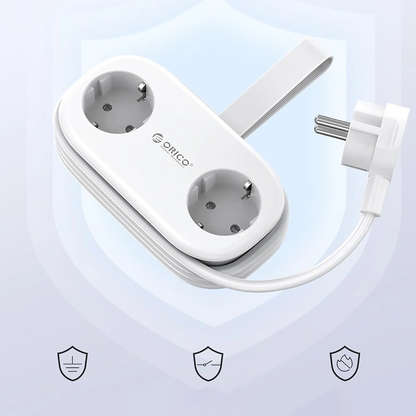 Predlžovačka Orico AP3, 2 x Schuko - 2 x USB-A - 2 x USB-C, biela