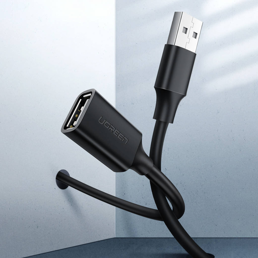 UGREEN US103 USB Extension Cable, 3m, Black