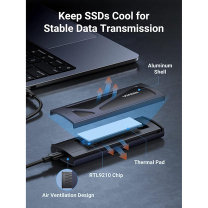 Rack UGREEN CM578 pre SSD M.2 NVMe, Sivý