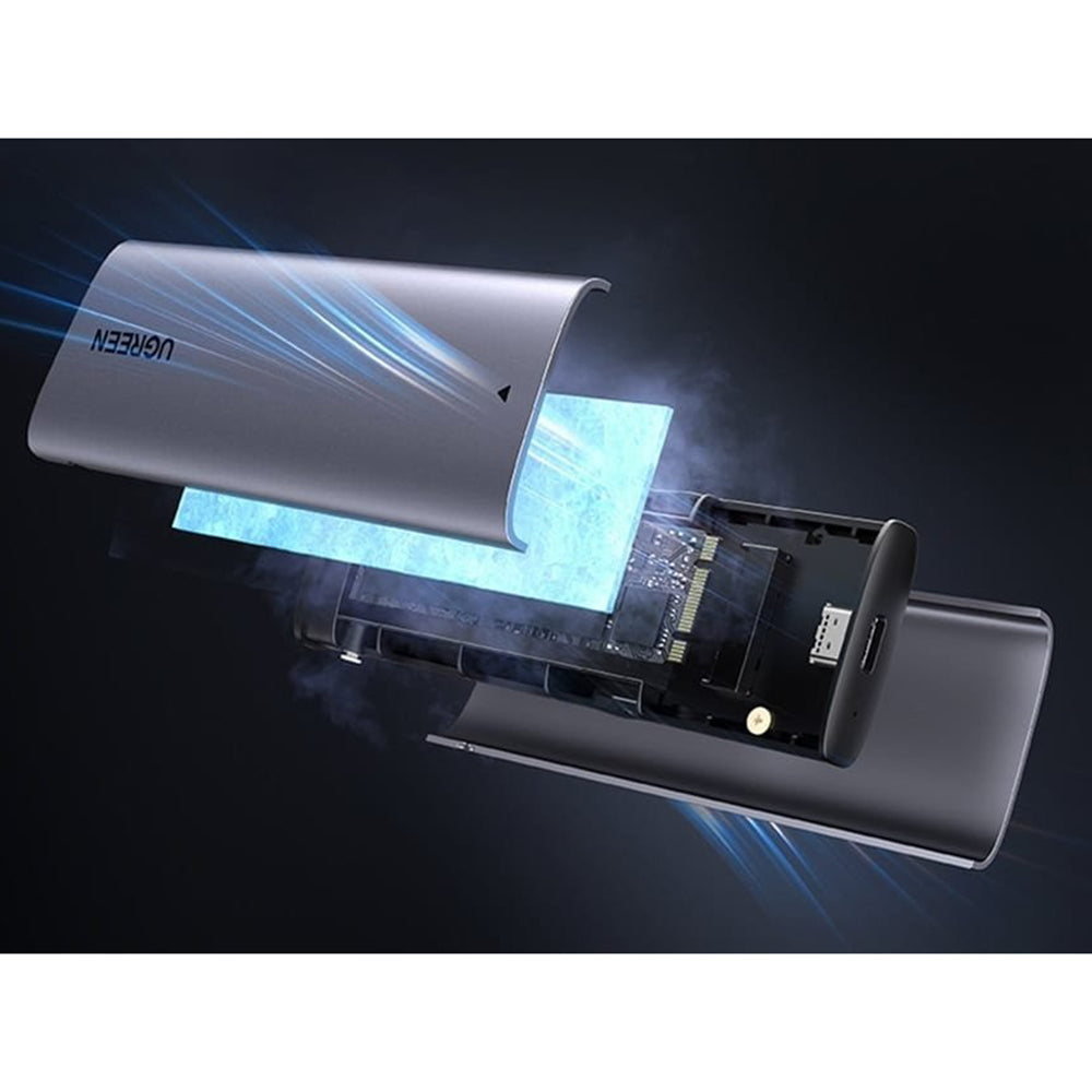 Rack UGREEN CM767 (15813) pre SSD M.2 NVMe / NGFF, Sivý