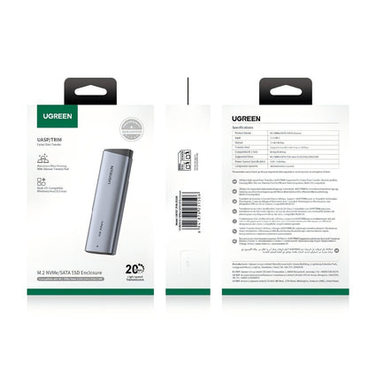 Rack UGREEN CM767 (55150) pre SSD M.2 NVMe, Sivý