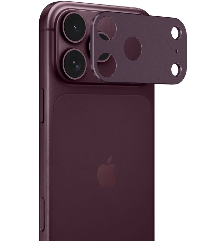 Ochranný rám zadného fotoaparátu Tech-Protect Camalloy Fit+ pre Apple iPhone 18 Pro, hliníkový, bordový
