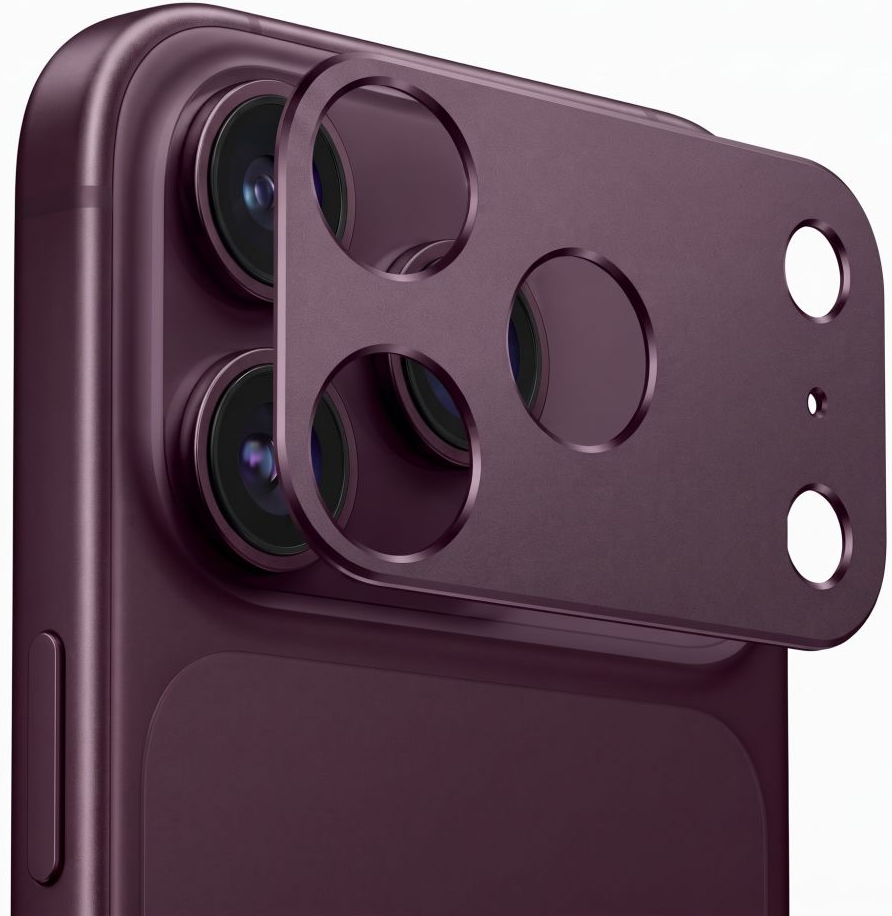 Ochranný rám zadného fotoaparátu Tech-Protect Camalloy Fit+ pre Apple iPhone 18 Pro, hliníkový, bordový